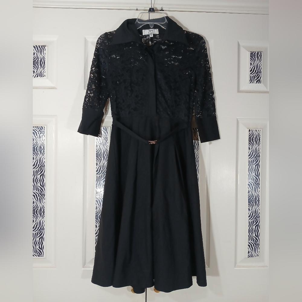 Chic Black Lace Long Sleeve Dress